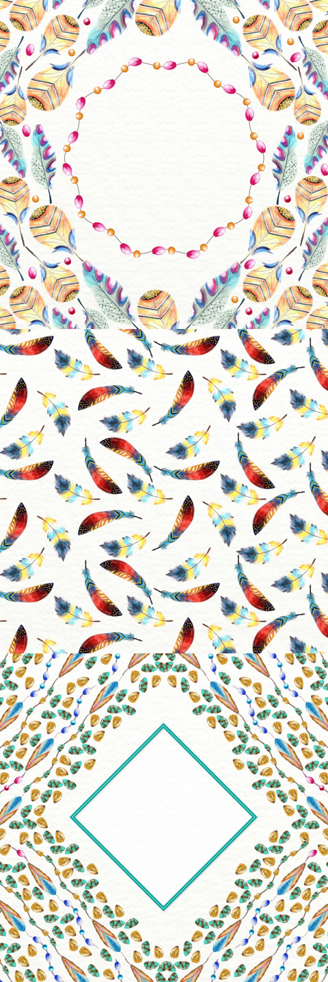 watercolor boho set - free_watercolor_boho_set