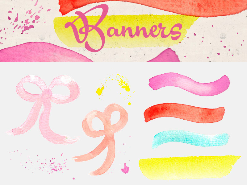 spring watercolor elements - 590 watercolor elements - Spring-Bundle-Preview-02