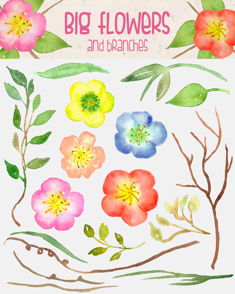 spring watercolor elements - 590 watercolor elements - Spring-Bundle-Preview-03