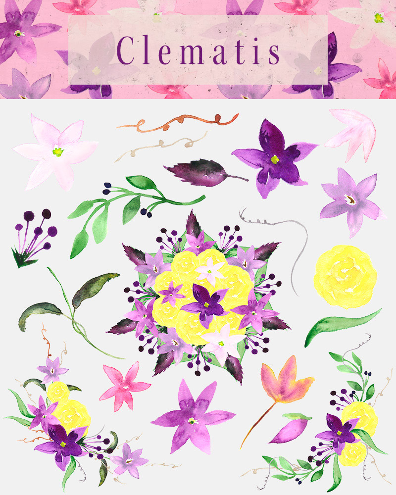 spring watercolor elements - 590 watercolor elements - Spring-Bundle-Preview-05