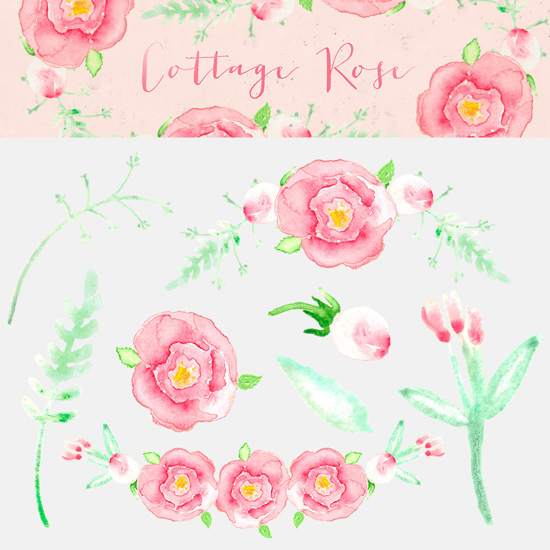 spring watercolor elements - 590 watercolor elements - Spring-Bundle-Preview-07