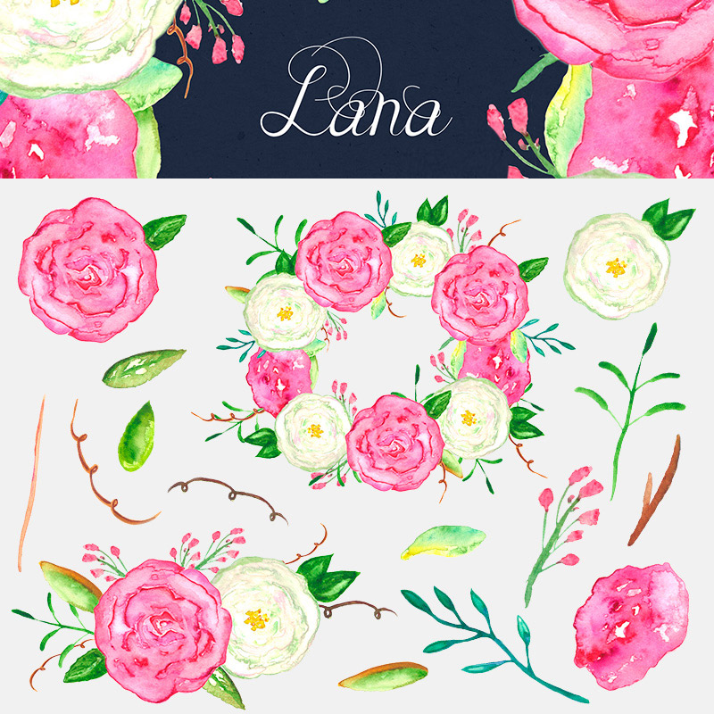 spring watercolor elements - 590 watercolor elements - Spring-Bundle-Preview-12