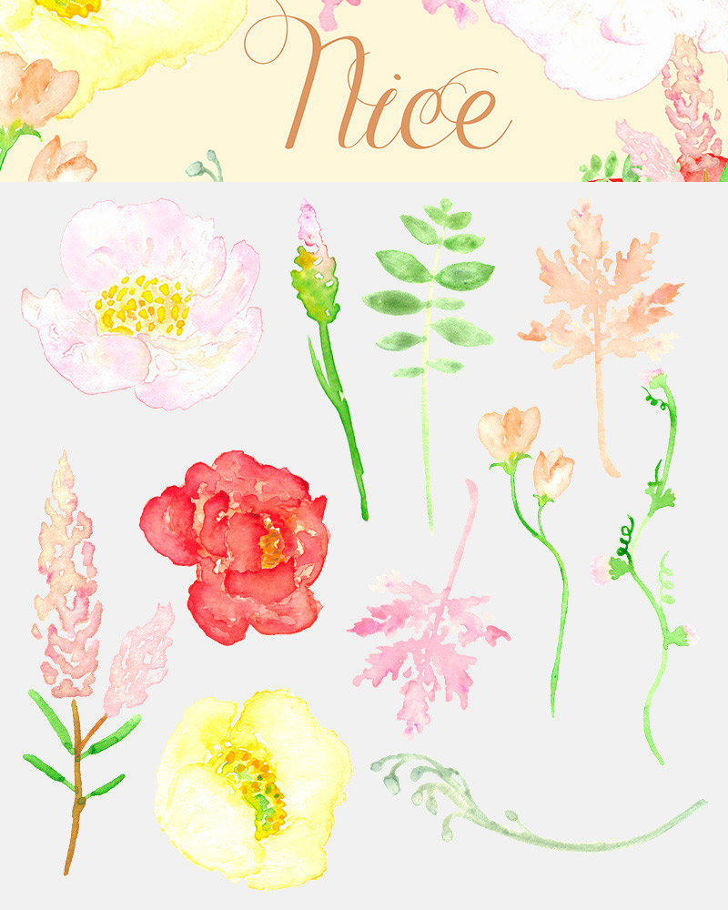 spring watercolor elements - 590 watercolor elements - Spring-Bundle-Preview-18