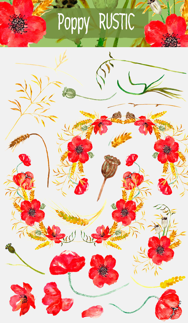 spring watercolor elements - 590 watercolor elements - Spring-Bundle-Preview-22