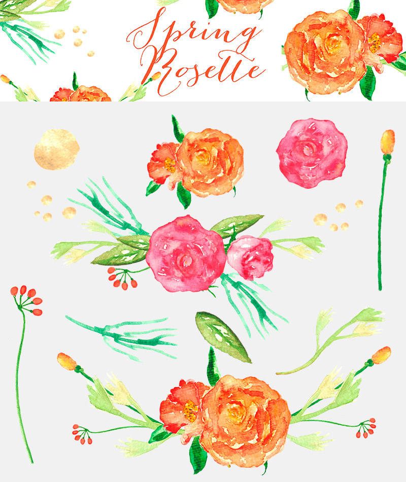 spring watercolor elements - 590 watercolor elements - Spring-Bundle-Preview-26