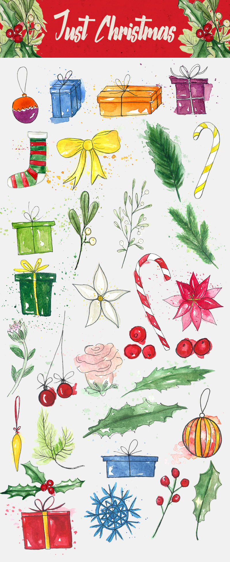 spring watercolor elements - 590 watercolor elements - Spring-Bundle-Preview-36