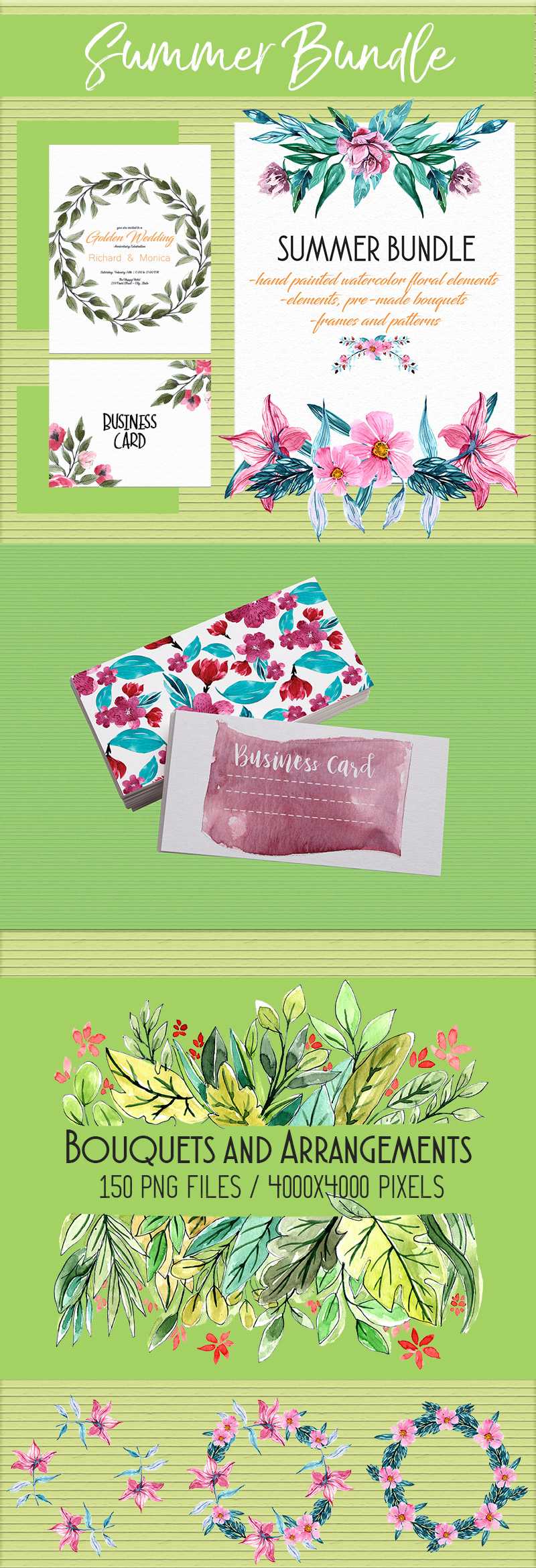 watercolor design bundle - Summer-Bundle-2017-Preview-01