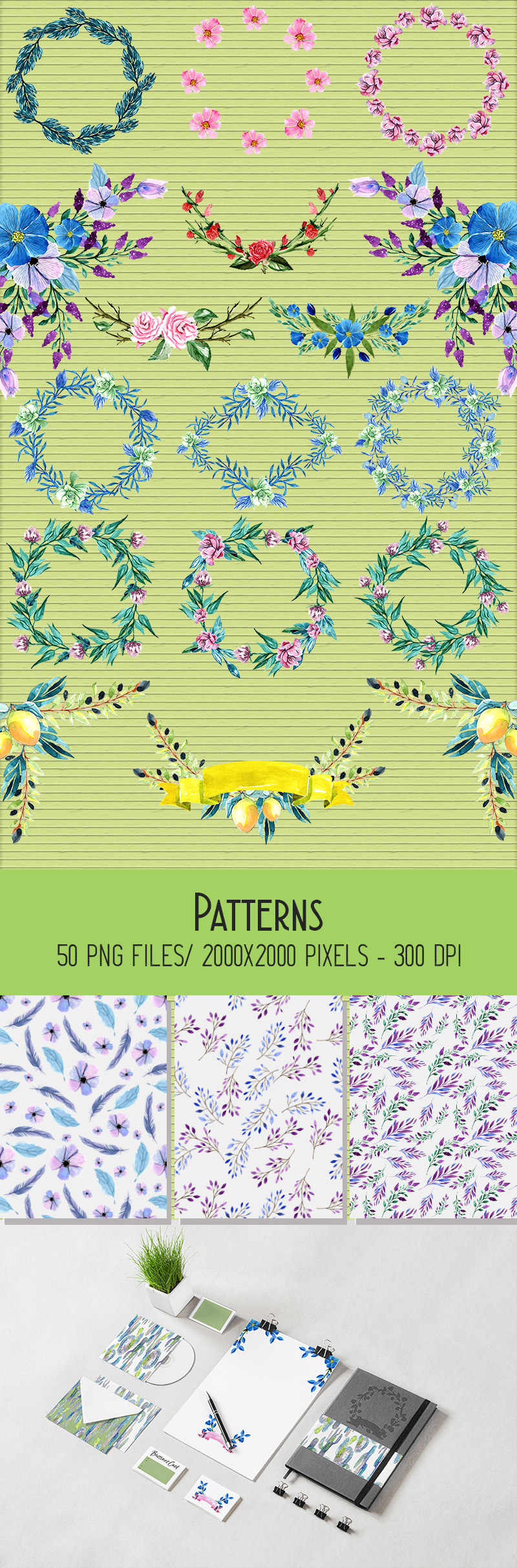watercolor design bundle - Summer-Bundle-2017-Preview-02