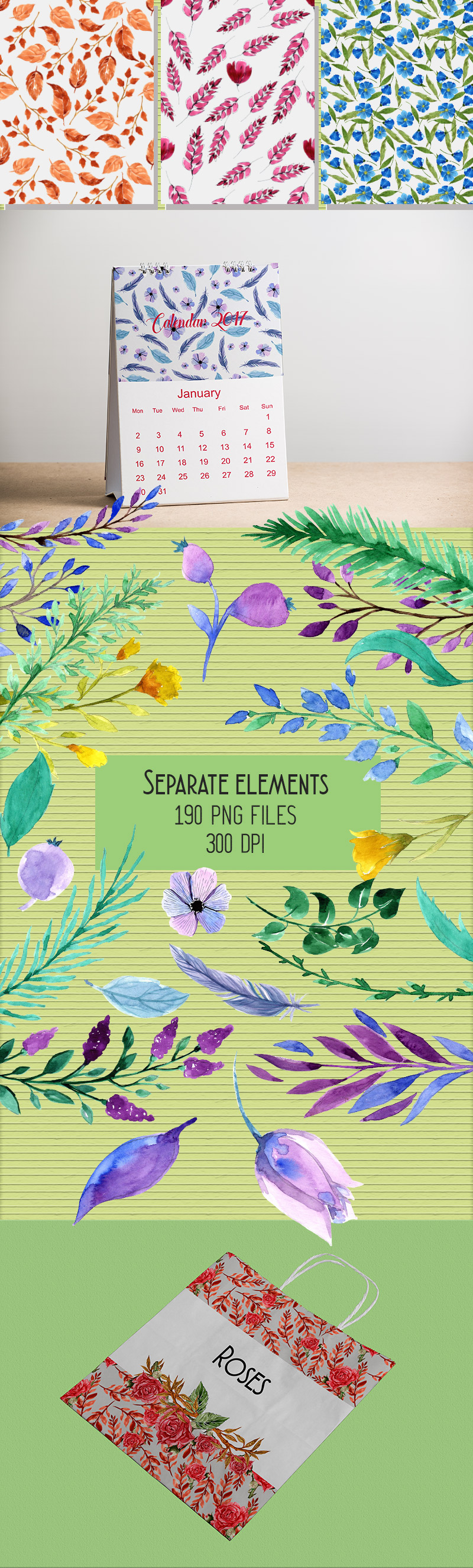 watercolor design bundle - Summer-Bundle-2017-Preview-03