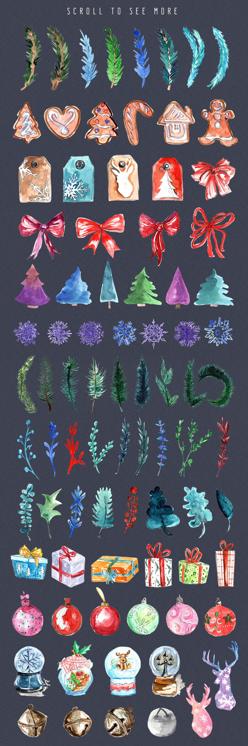 santa's bundle christmas watercolor - christmas watercolor design bundle - santas-bundle-preview-03