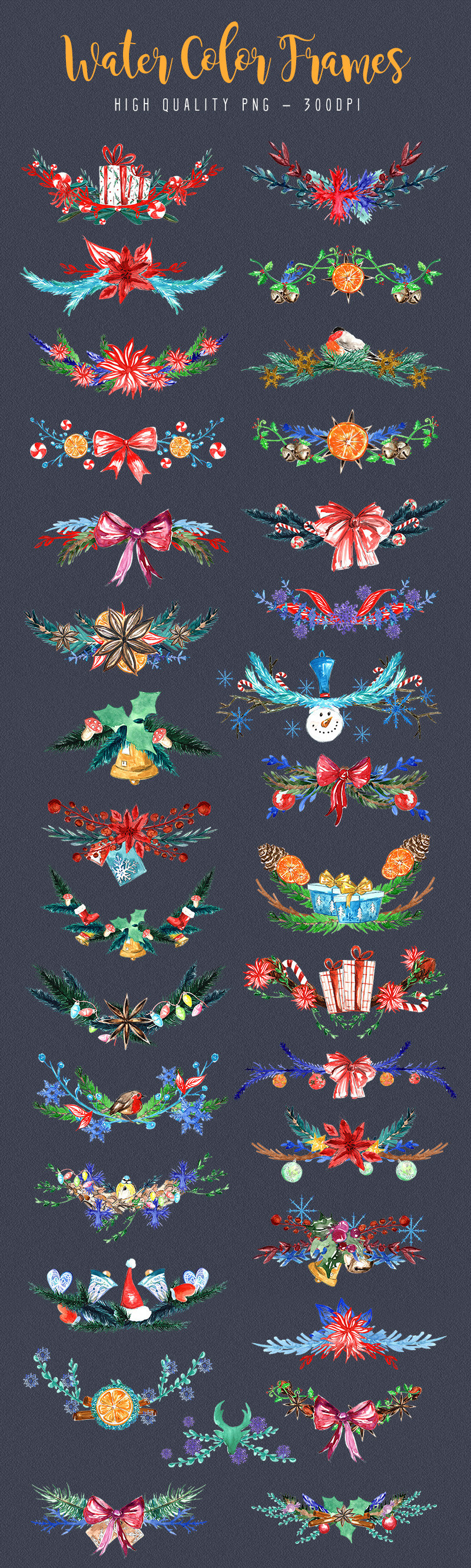 santa's bundle christmas watercolor - christmas watercolor design bundle - santas-bundle-preview-05