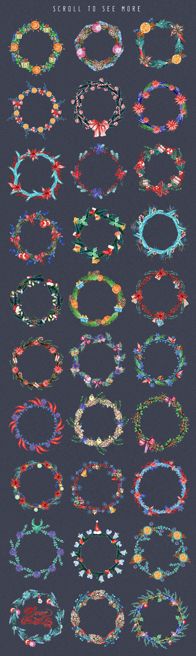 santa's bundle christmas watercolor - christmas watercolor design bundle - santas-bundle-preview-07