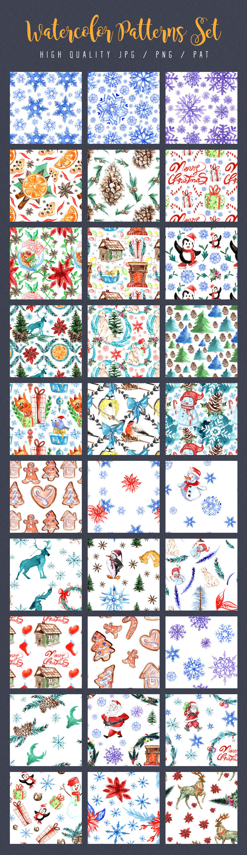 santa's bundle christmas watercolor - christmas watercolor design bundle - santas-bundle-preview-08