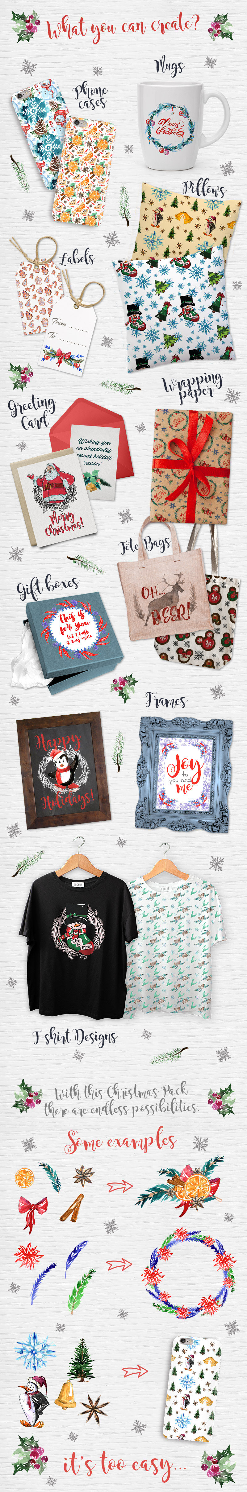 santa's bundle christmas watercolor - christmas watercolor design bundle - santas-bundle-preview-12