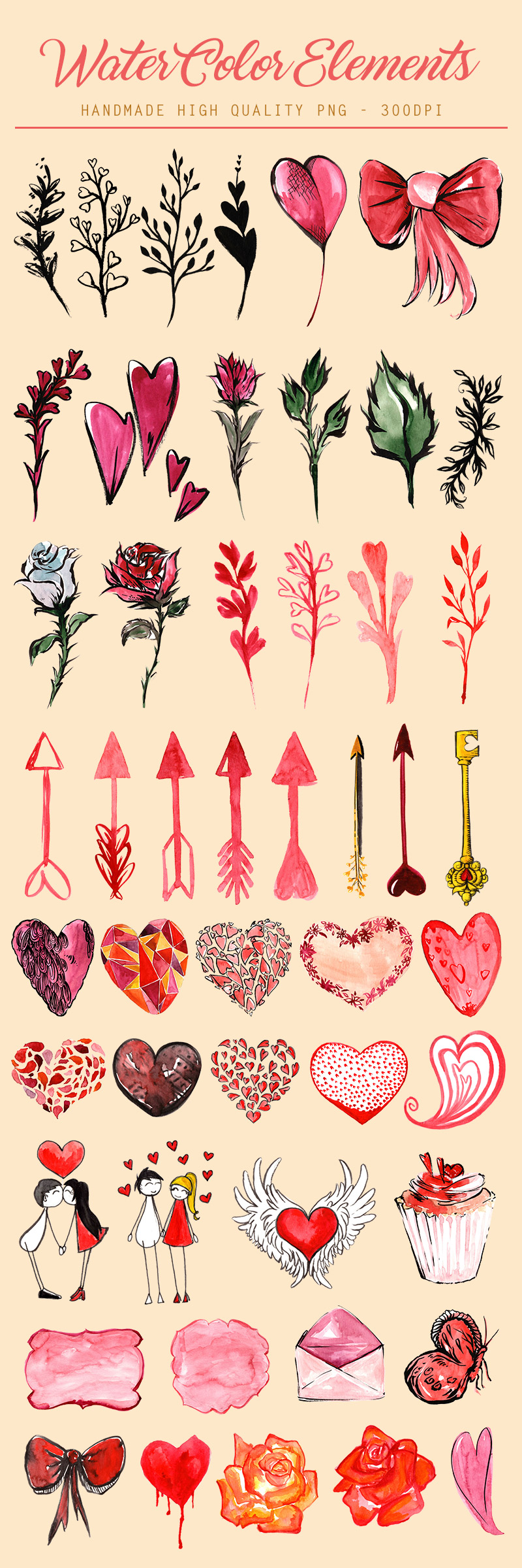 valentine's day design bundle - Valentines-Day-Preview-Elements-01
