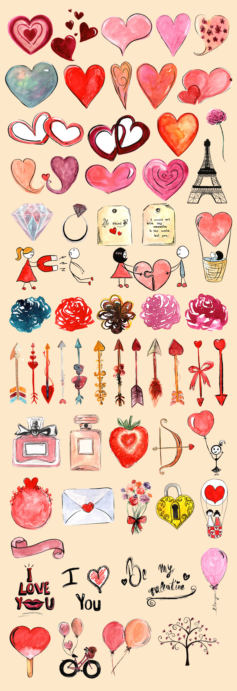 valentine's day design bundle - Valentines-Day-Preview-Elements-02