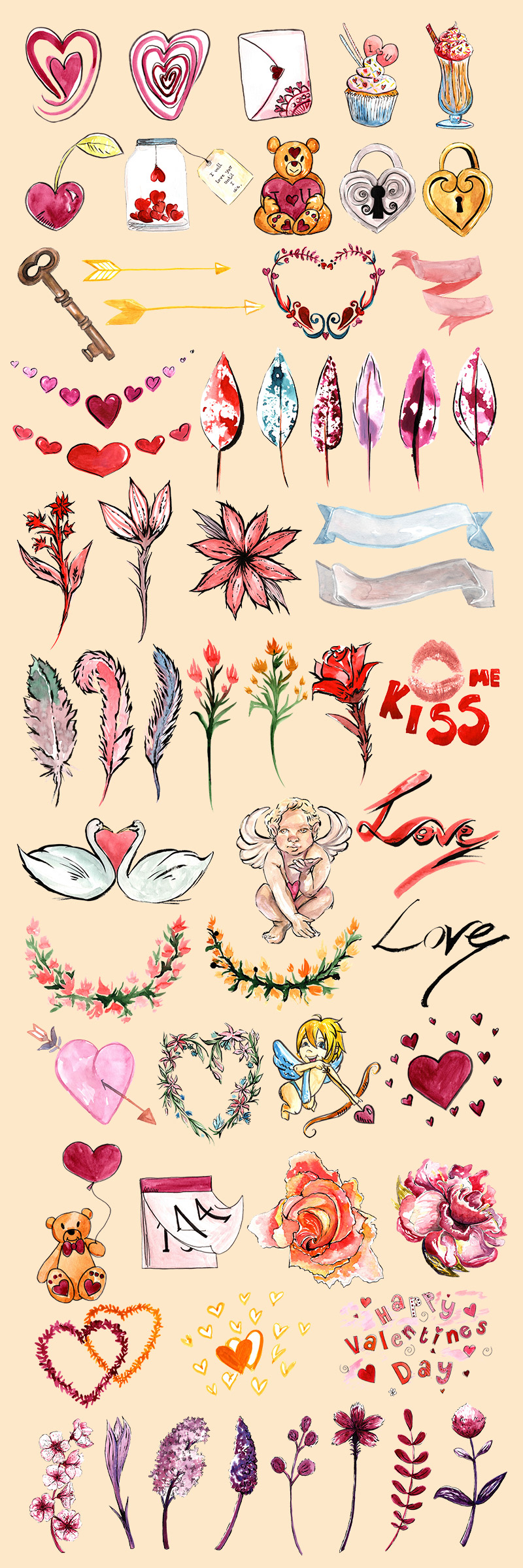 valentine's day design bundle - Valentines-Day-Preview-Elements-03