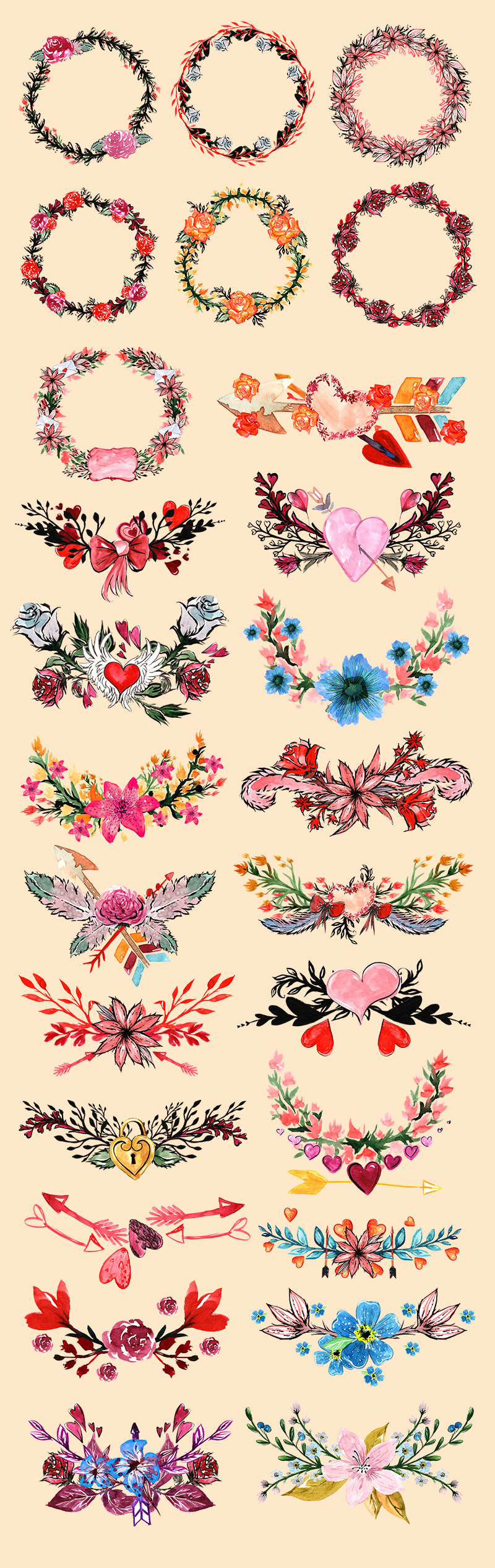 valentine's day design bundle - Valentines-Day-Preview-Elements-09