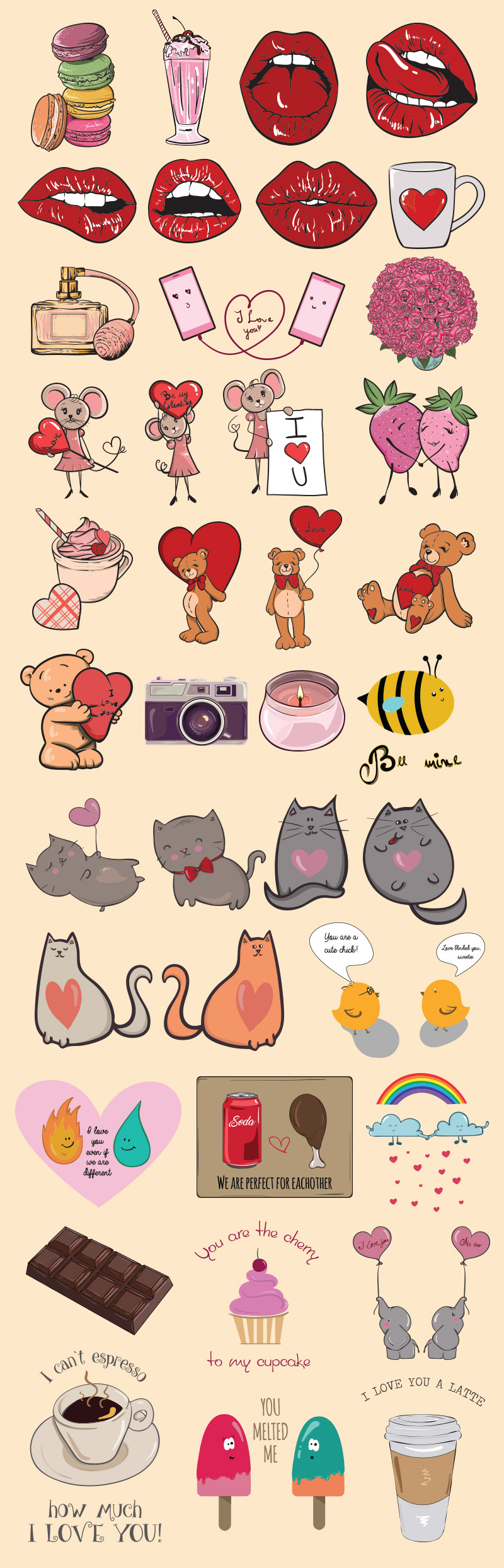 valentine's day design bundle - Valentines-Day-Preview-Elements-12