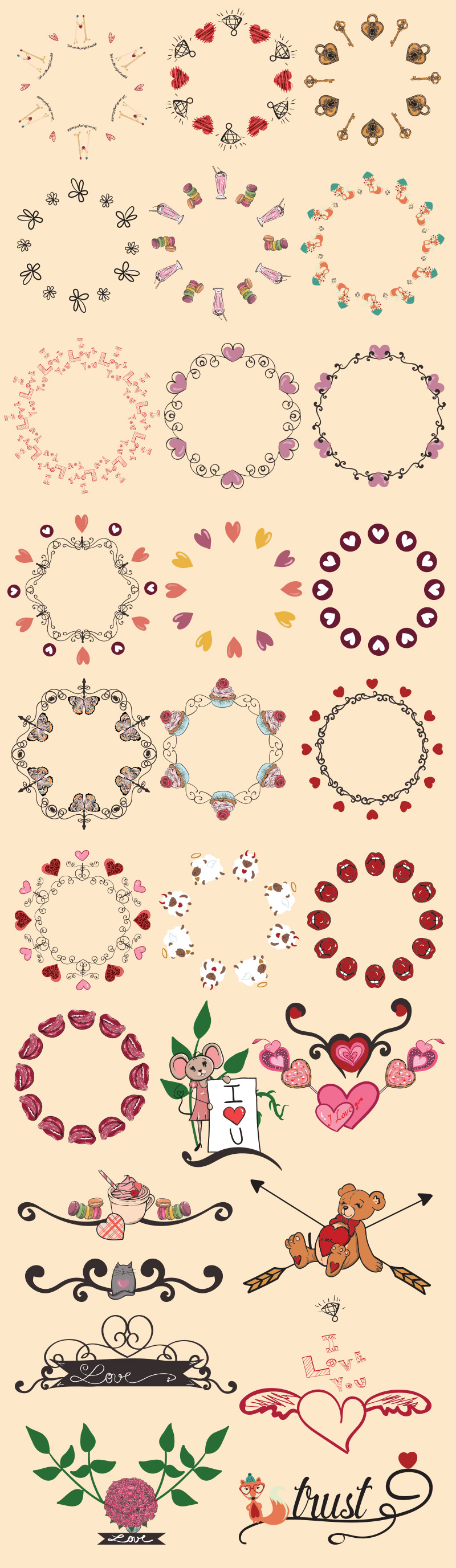 valentine's day design bundle - Valentines-Day-Preview-Elements-15