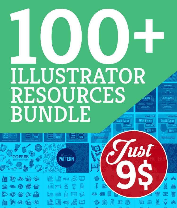 100 Illustrator Resources Bundle Cover