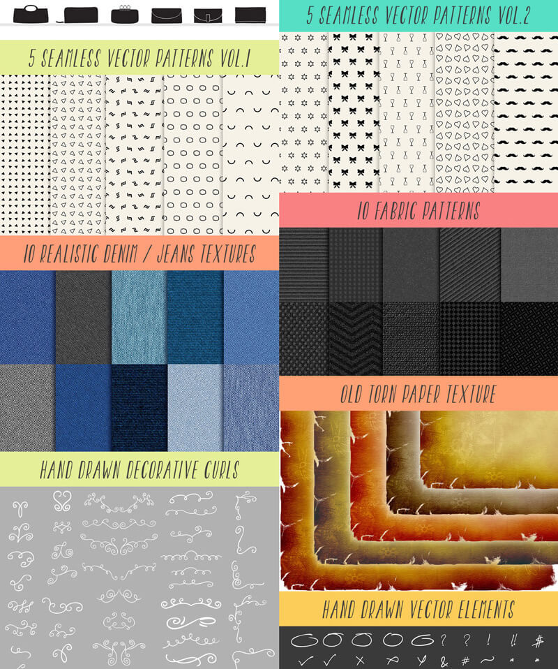 vector design elements bundle - 345 Design Elements Preview 03