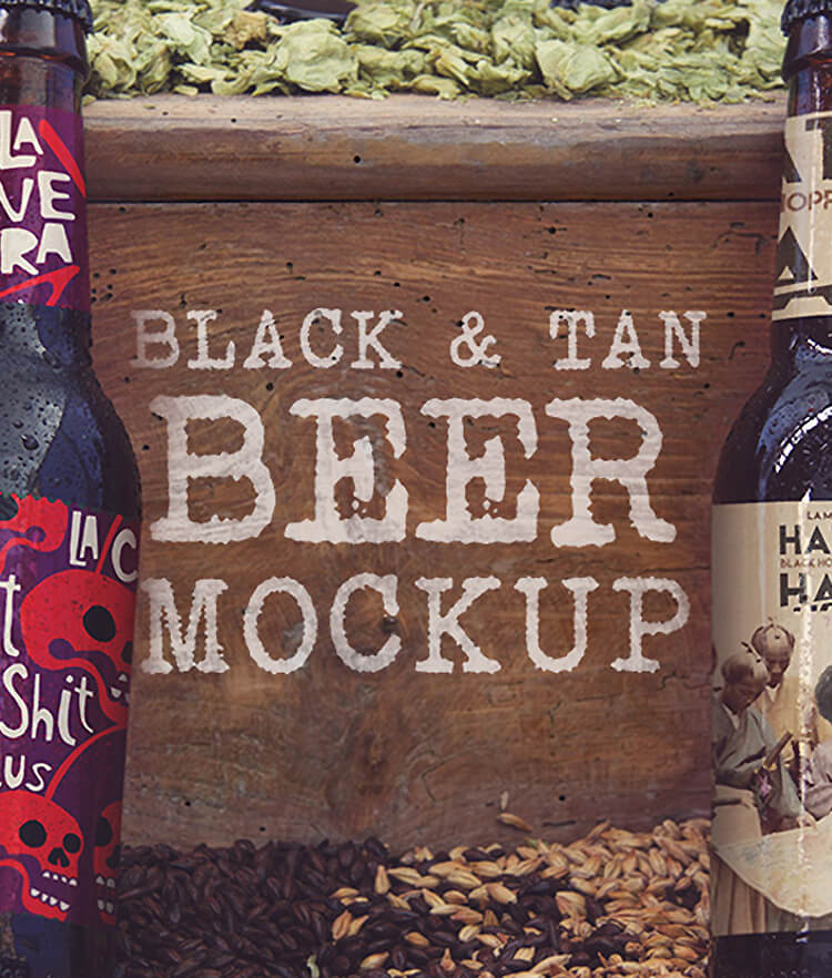 FREE Black and Tan Beer Mockup Cover