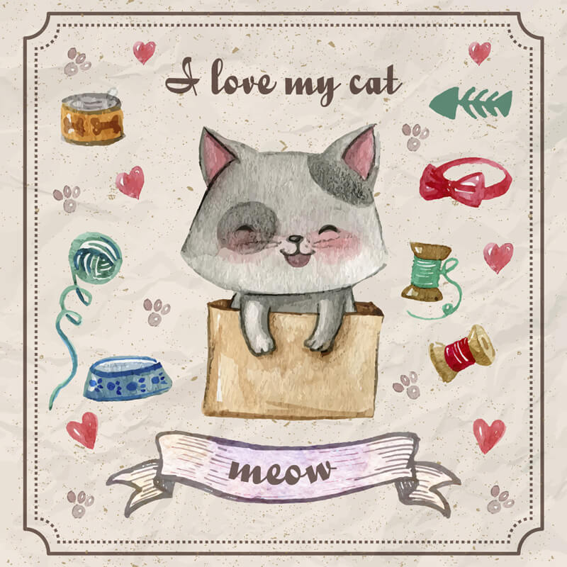 Free Watercolor pets Preview 01