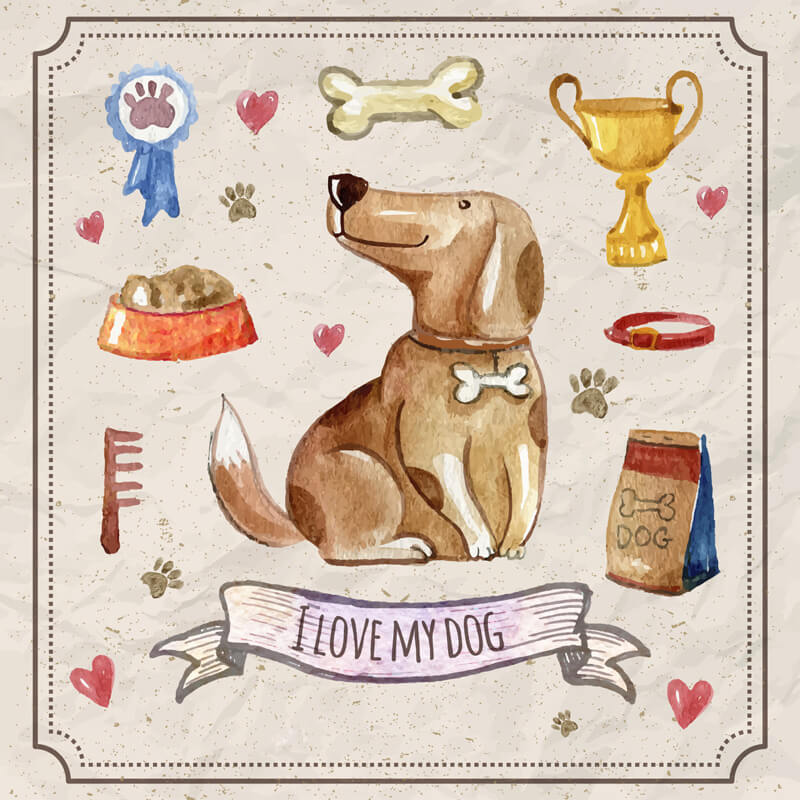 Free Watercolor pets Preview 05