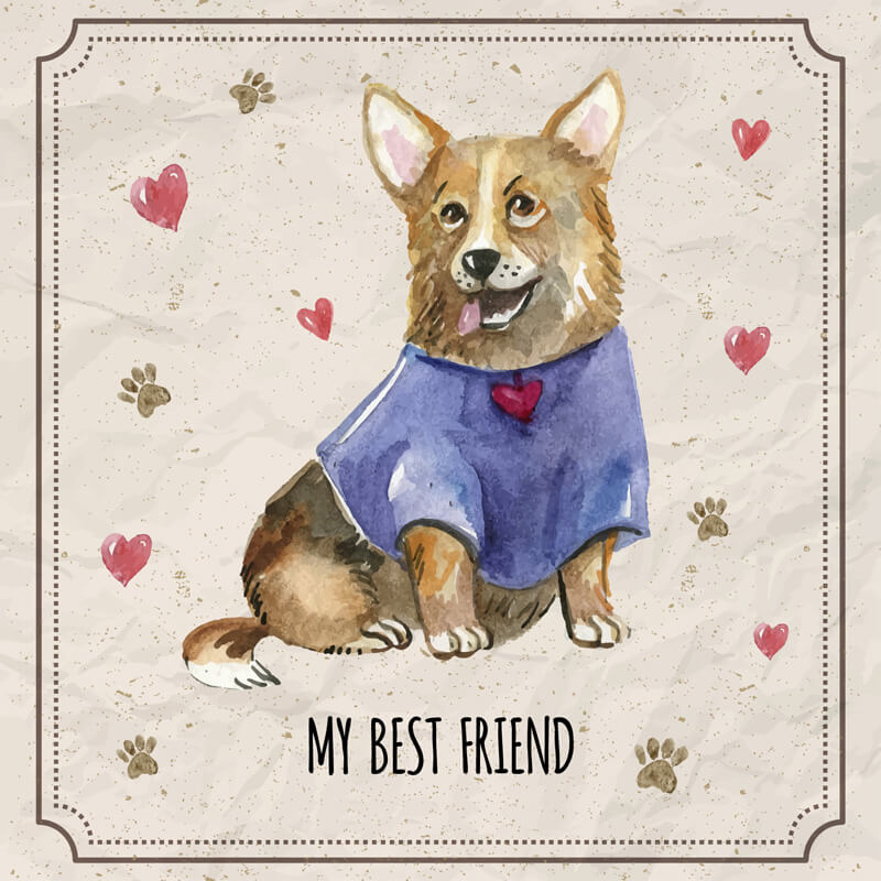 Free Watercolor pets Preview 07