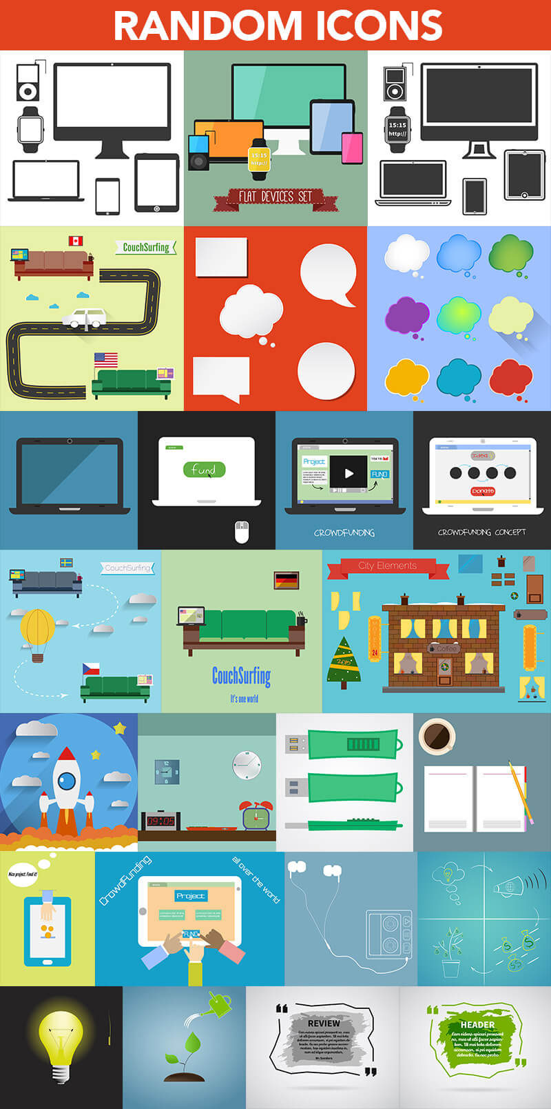 1200+ unique graphic elements - Super Graphics Bundle 1200 elements 12