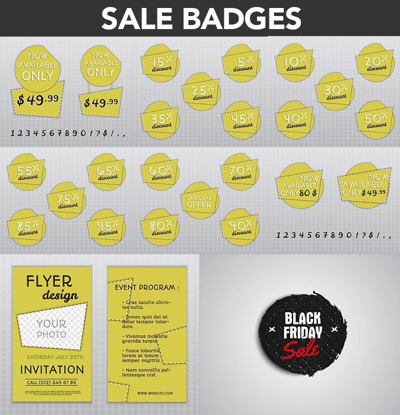 1200+ unique graphic elements - Super Graphics Bundle 1200 elements 14