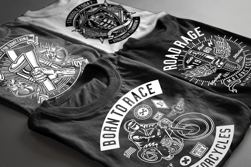 black and white t-shirt designs - Black and White 100 Tshirt Designs Bundle Preview 18