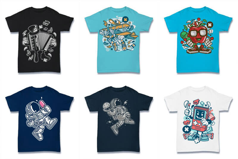 cartoon vector t-shirt designs cartoon - Cartoon Vector Part 2 T shirt Designs Preview 01