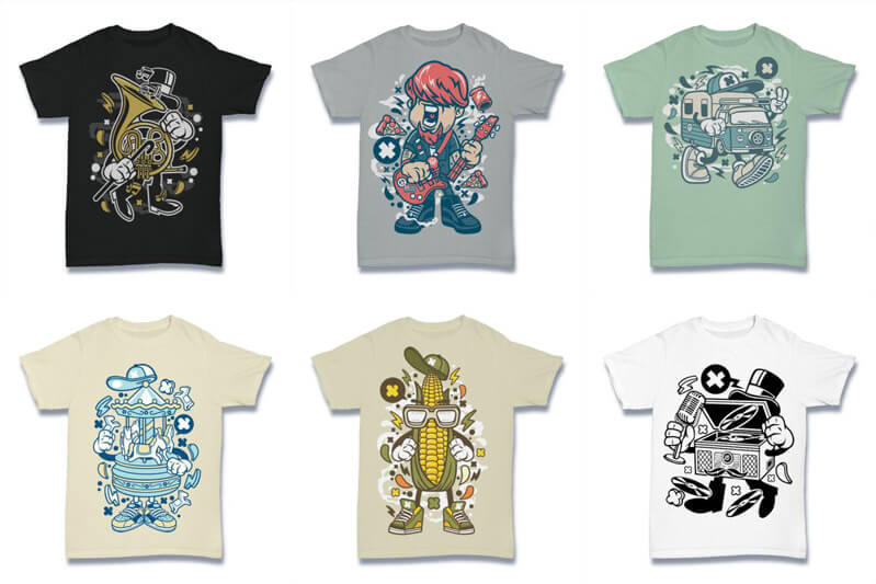 cartoon vector t-shirt designs cartoon - Cartoon Vector Part 2 T shirt Designs Preview 03