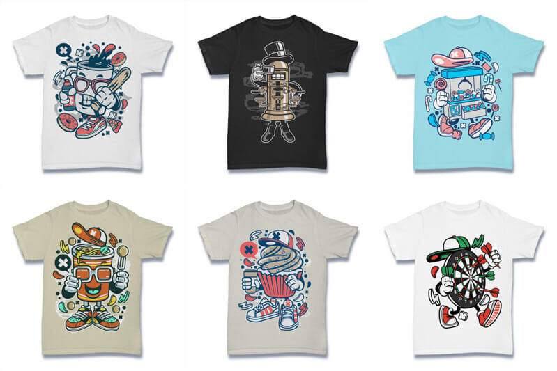 cartoon vector t-shirt designs cartoon - Cartoon Vector Part 2 T shirt Designs Preview 04