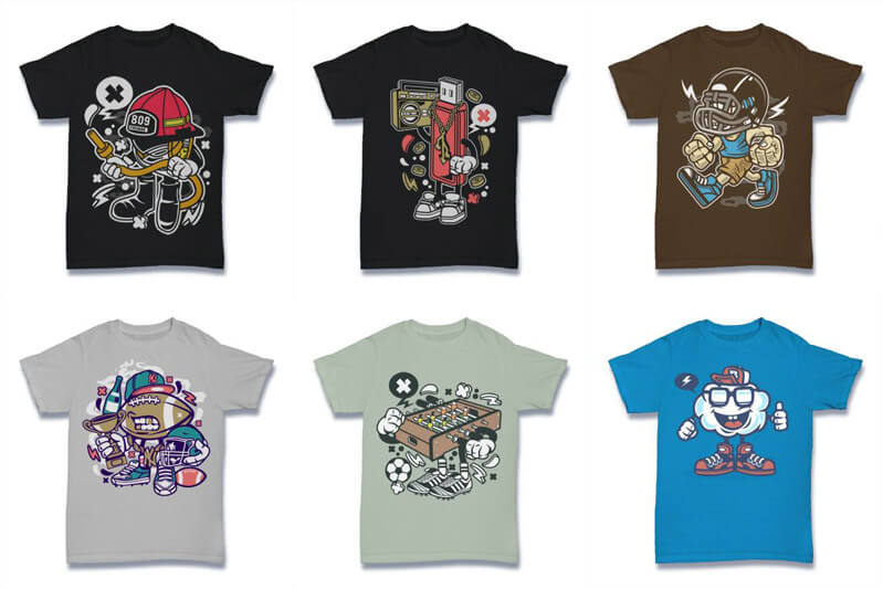 cartoon vector t-shirt designs cartoon - Cartoon Vector Part 2 T shirt Designs Preview 06