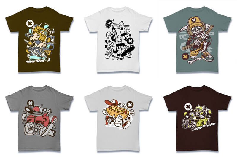 cartoon vector t-shirt designs cartoon - Cartoon Vector Part 2 T shirt Designs Preview 07