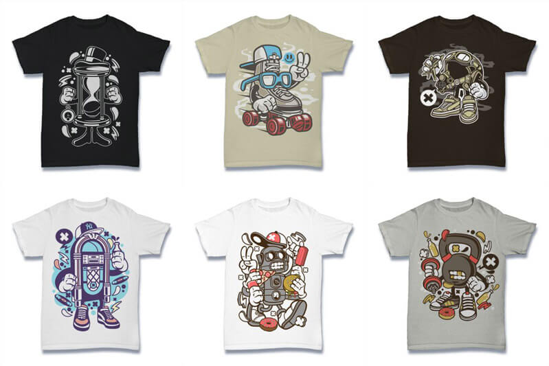cartoon vector t-shirt designs cartoon - Cartoon Vector Part 2 T shirt Designs Preview 08