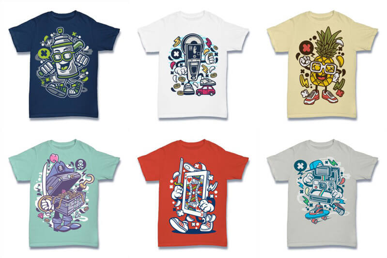 cartoon vector t-shirt designs cartoon - Cartoon Vector Part 2 T shirt Designs Preview 11