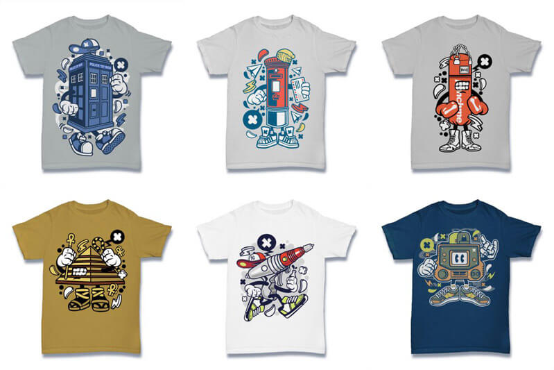 cartoon vector t-shirt designs cartoon - Cartoon Vector Part 2 T shirt Designs Preview 12