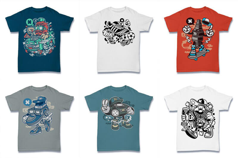 cartoon vector t-shirt designs cartoon - Cartoon Vector Part 2 T shirt Designs Preview 14