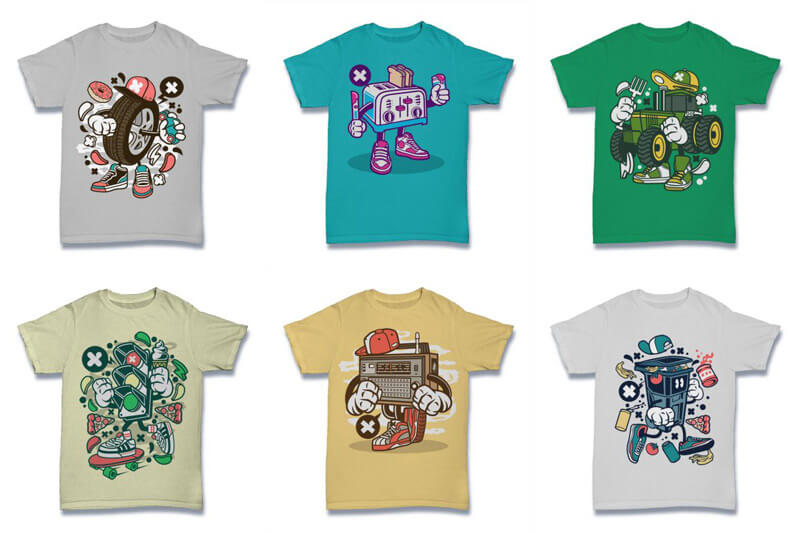 cartoon vector t-shirt designs cartoon - Cartoon Vector Part 2 T shirt Designs Preview 15