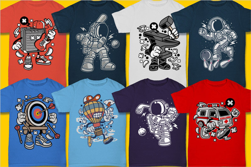 cartoon vector t-shirt designs cartoon - Cartoon Vector Part 3 T-shirt Designs Preview 01