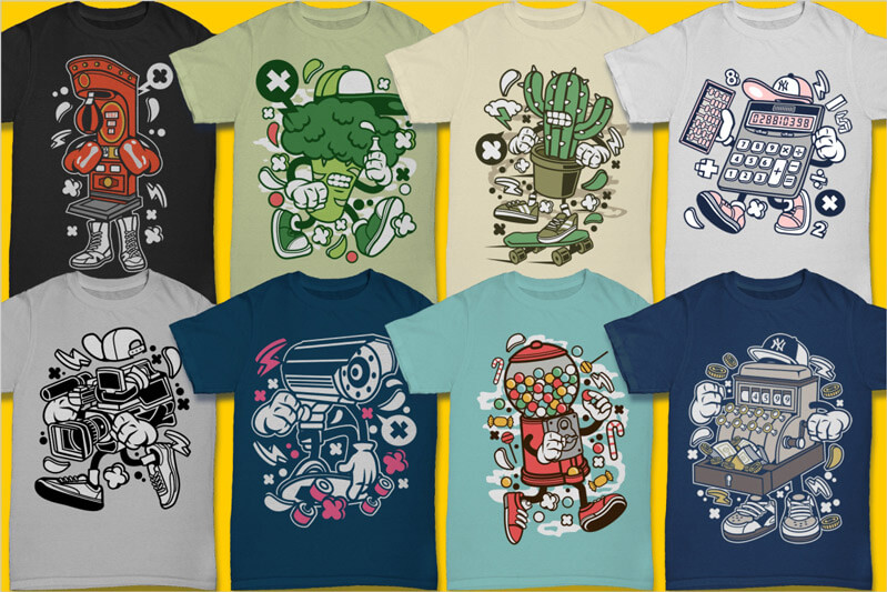 cartoon vector t-shirt designs cartoon - Cartoon Vector Part 3 T-shirt Designs Preview 04