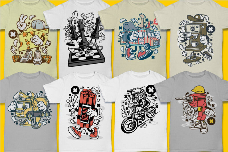 cartoon vector t-shirt designs cartoon - Cartoon Vector Part 3 T-shirt Designs Preview 05