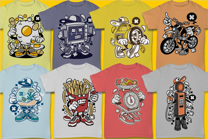 cartoon vector t-shirt designs cartoon - Cartoon Vector Part 3 T-shirt Designs Preview 06