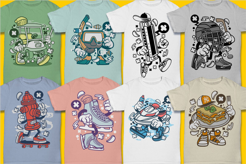 cartoon vector t-shirt designs cartoon - Cartoon Vector Part 3 T-shirt Designs Preview 07