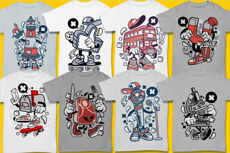 cartoon vector t-shirt designs cartoon - Cartoon Vector Part 3 T-shirt Designs Preview 08