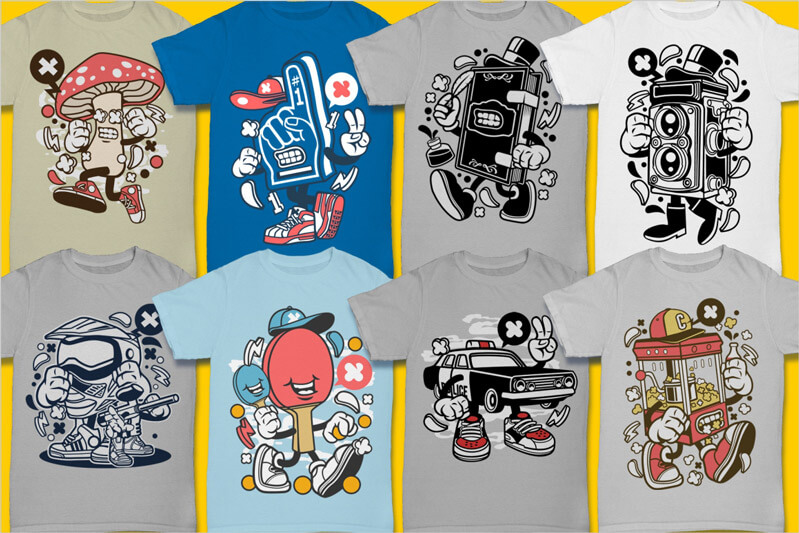 cartoon vector t-shirt designs cartoon - Cartoon Vector Part 3 T-shirt Designs Preview 09